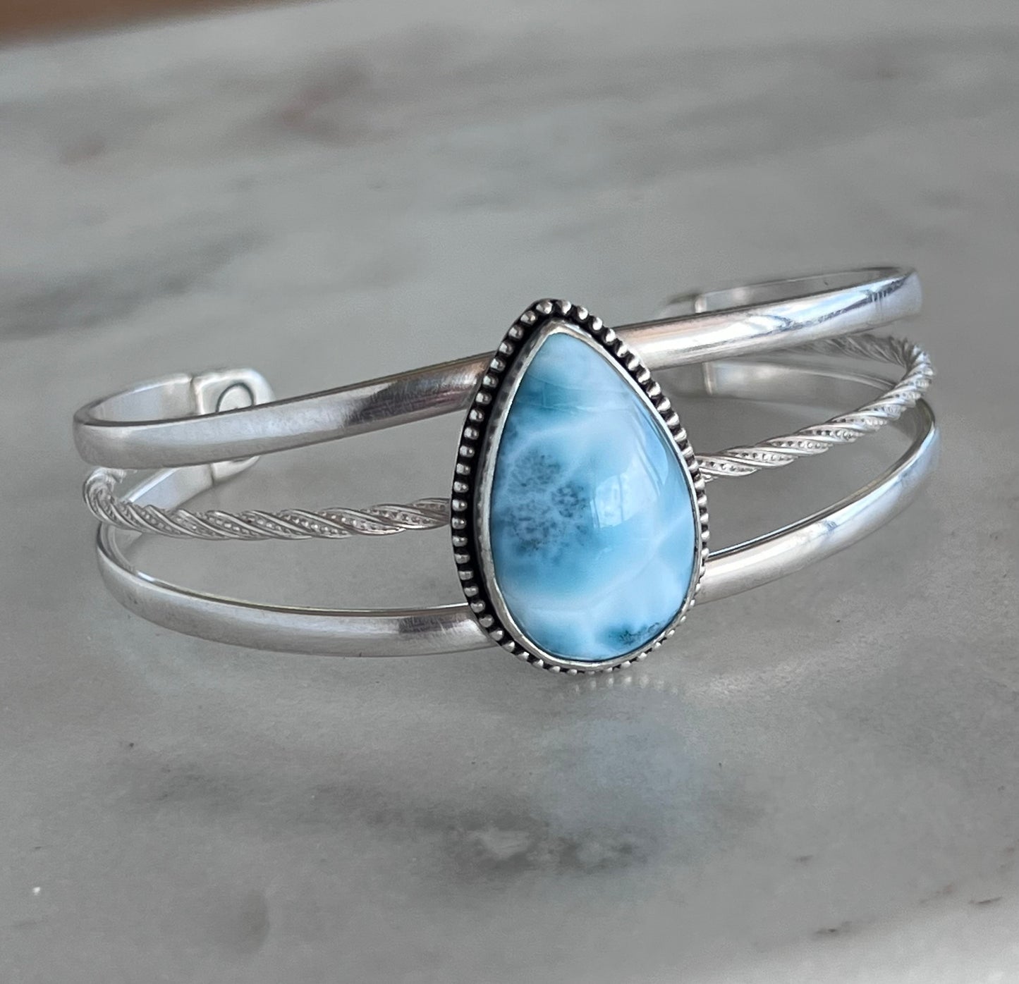 Larimar Ocean Cuff Bracelet