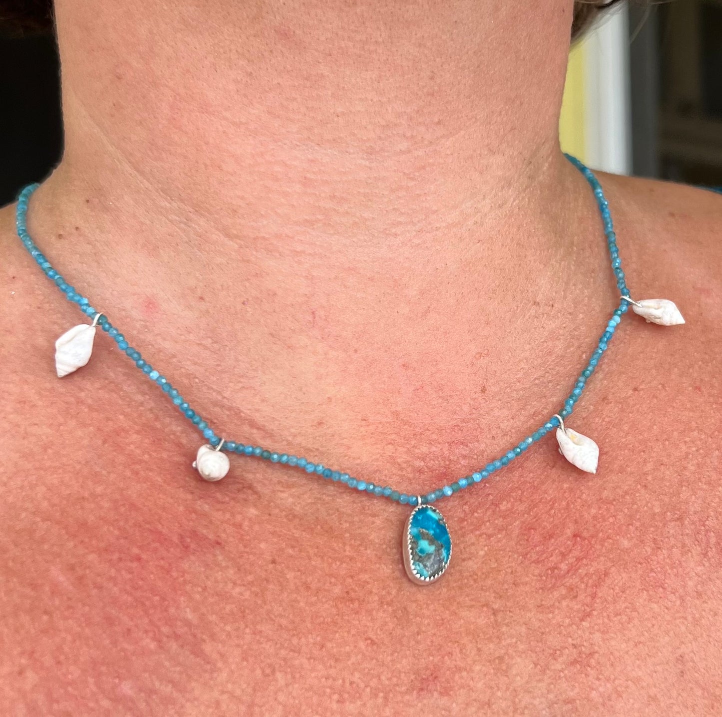 Spiny Turquoise Shell Necklace