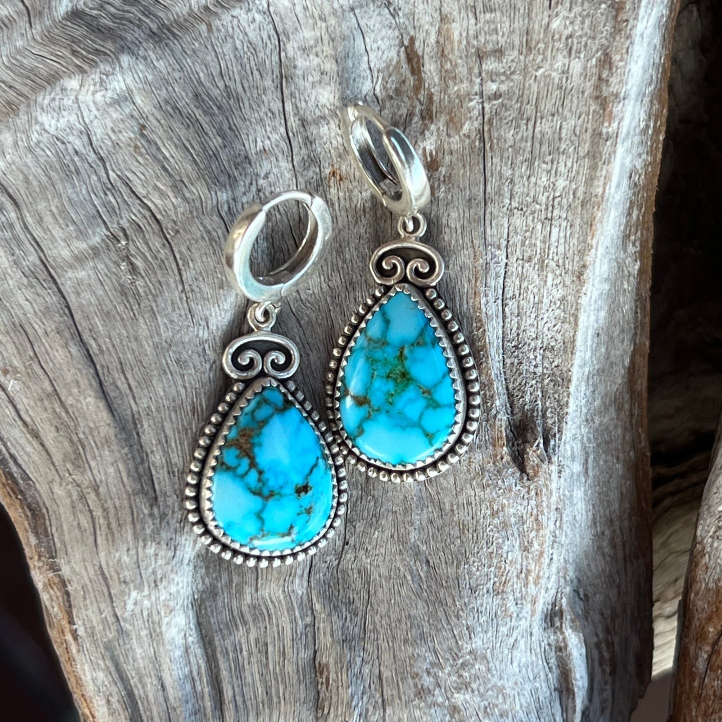 Red Matrix Turquoise Earrings