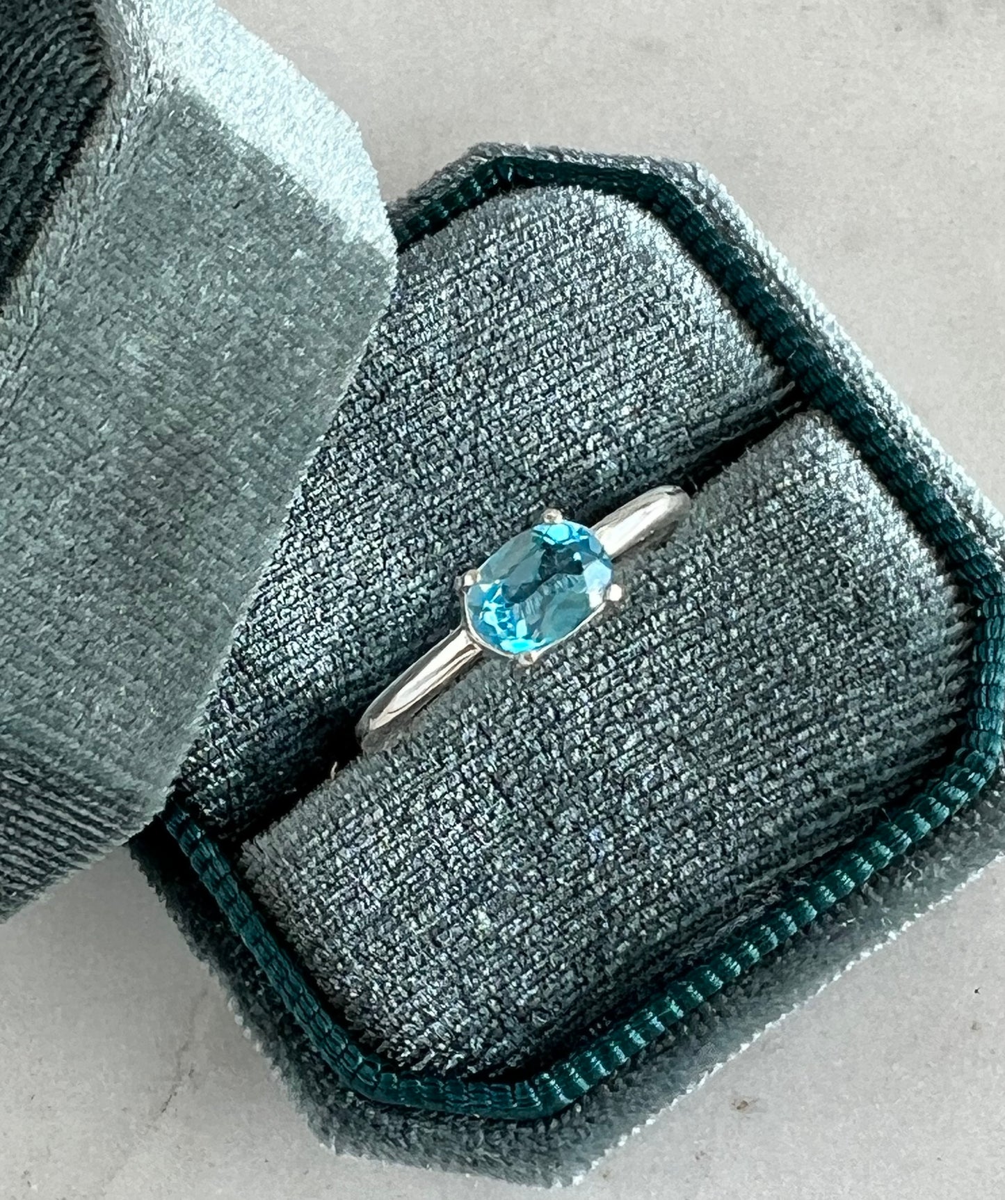 Ocean Blue Topaz Ring (size 8)