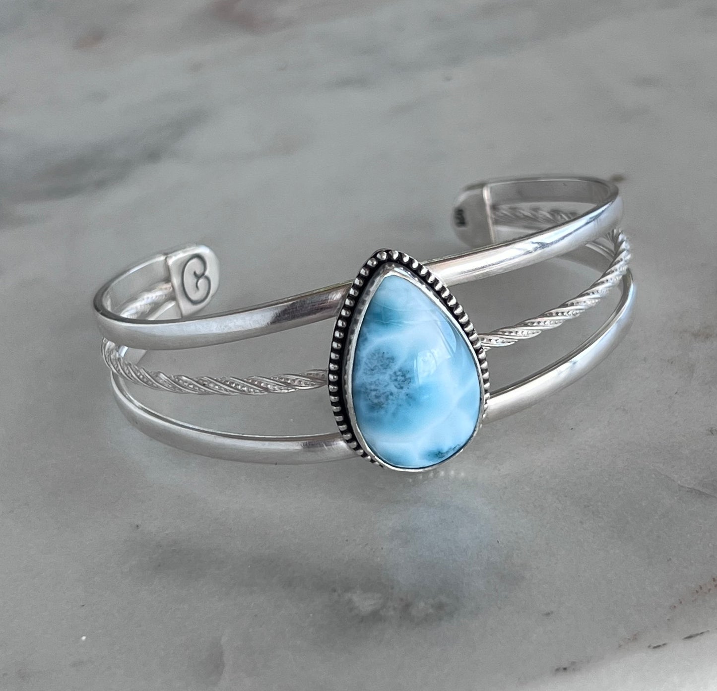 Larimar Ocean Cuff Bracelet