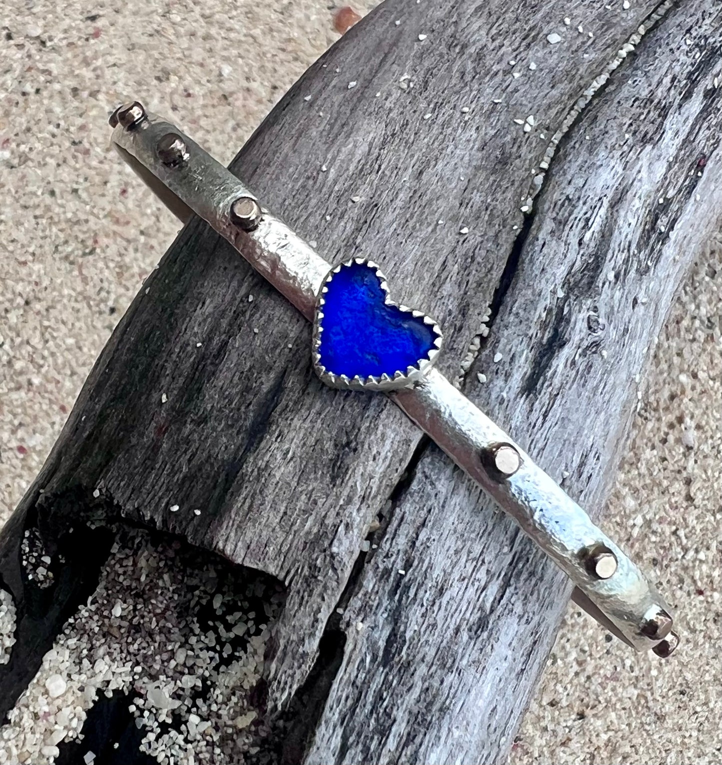 Blue Heart Cuff Bracelet