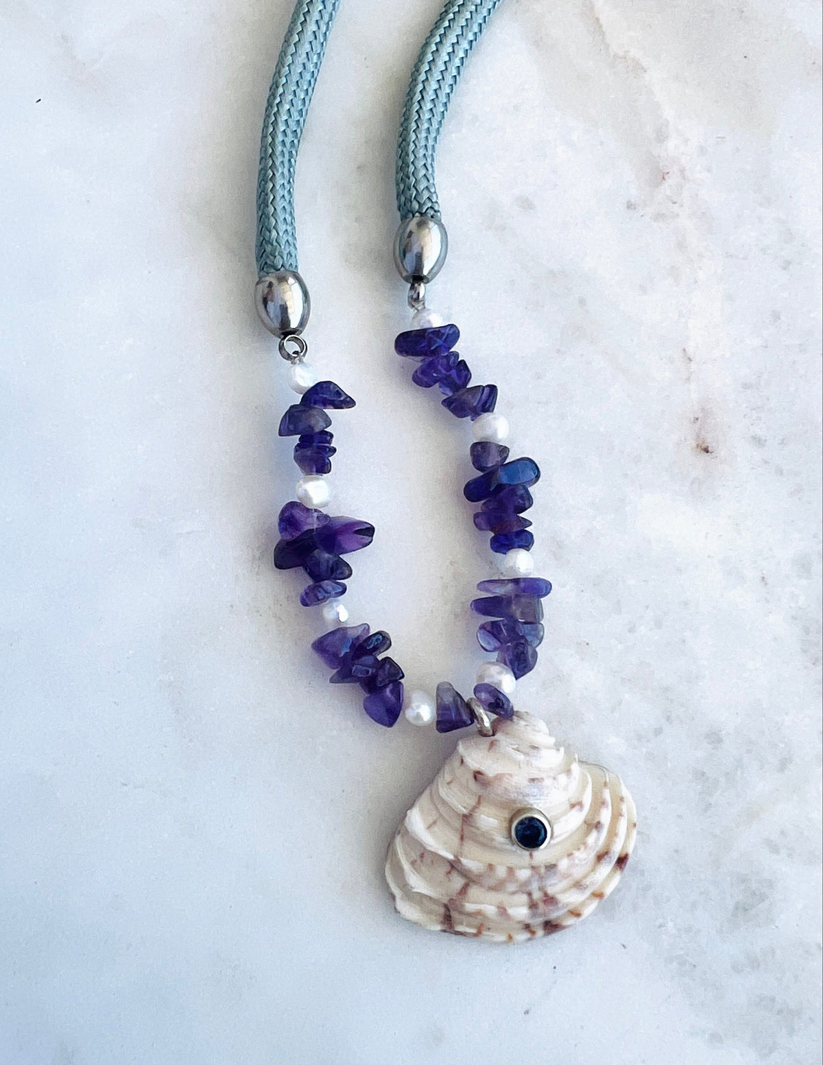 Amethyst Pearl Shell Necklace