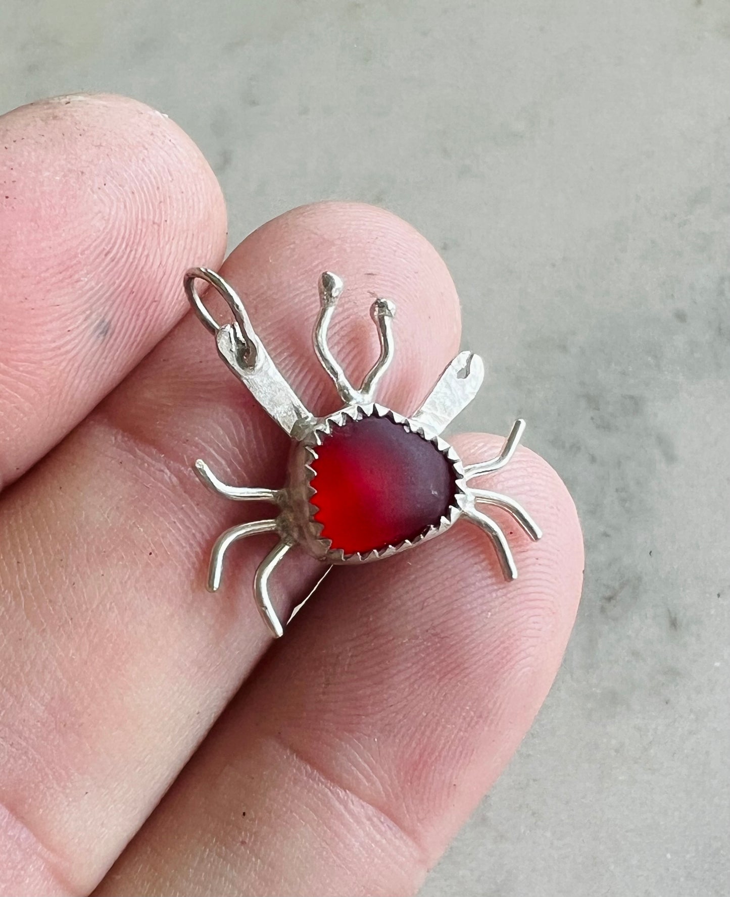 Sea Glass Crab Pendant (a)