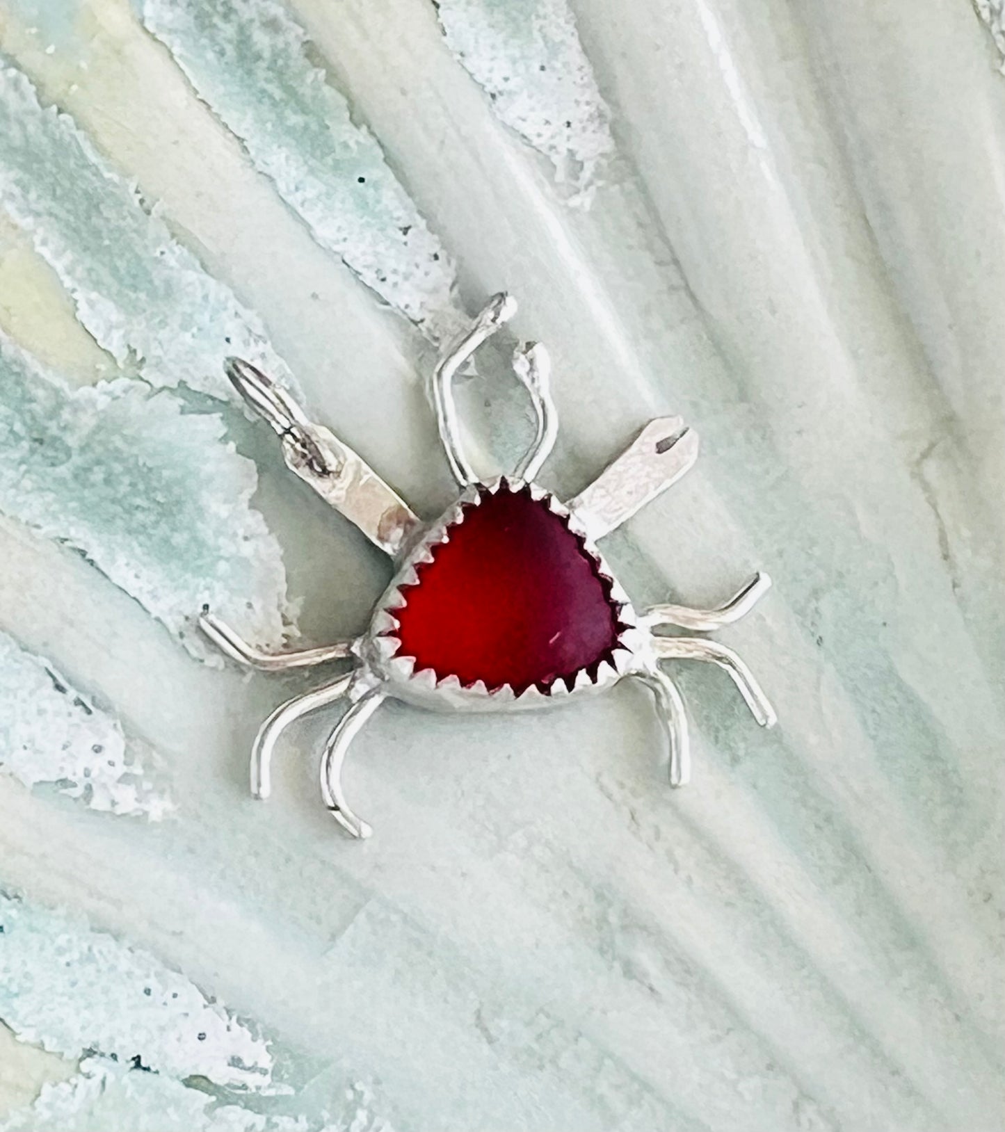 Sea Glass Crab Pendant (b)