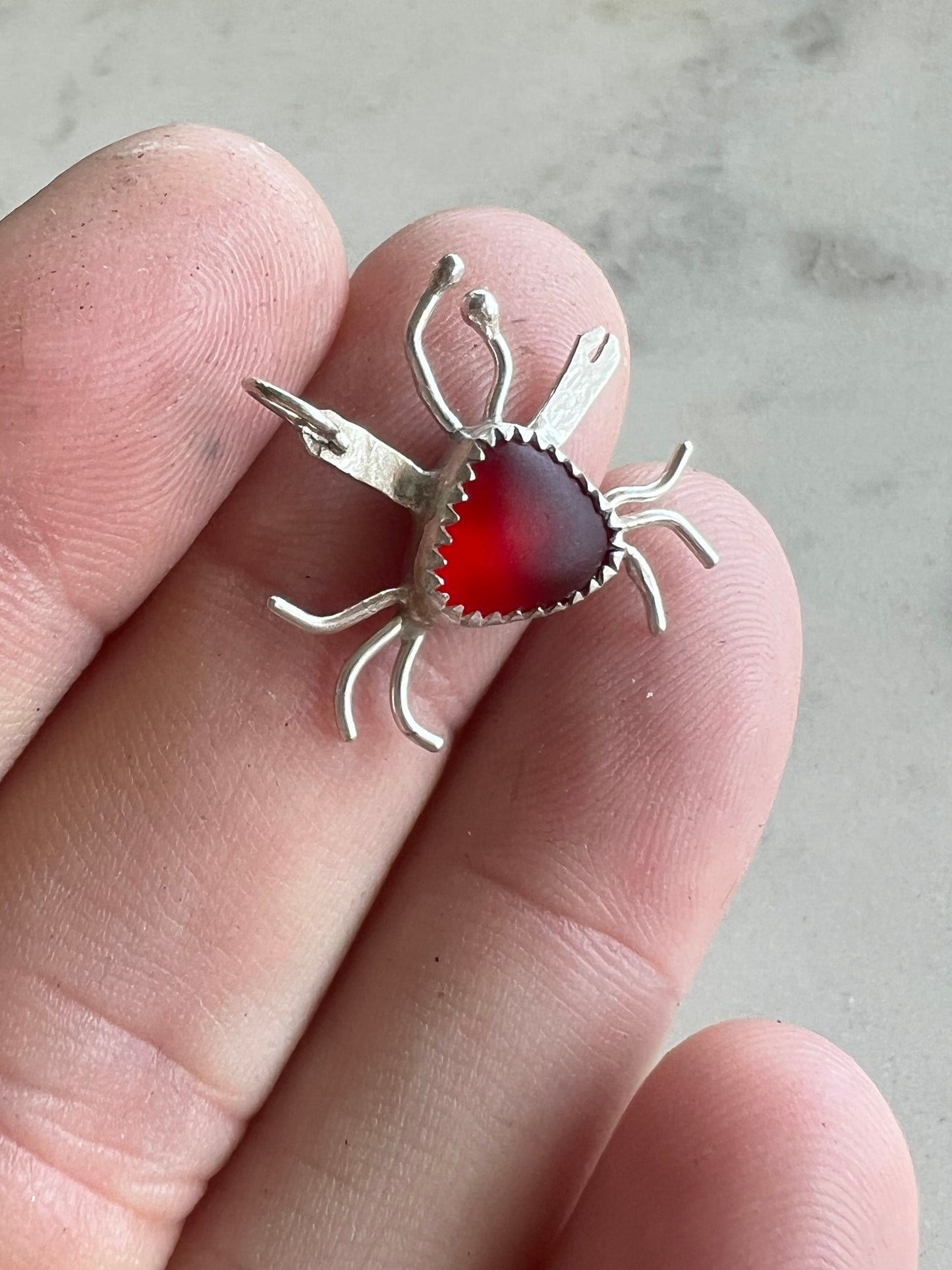 Sea Glass Crab Pendant (b)