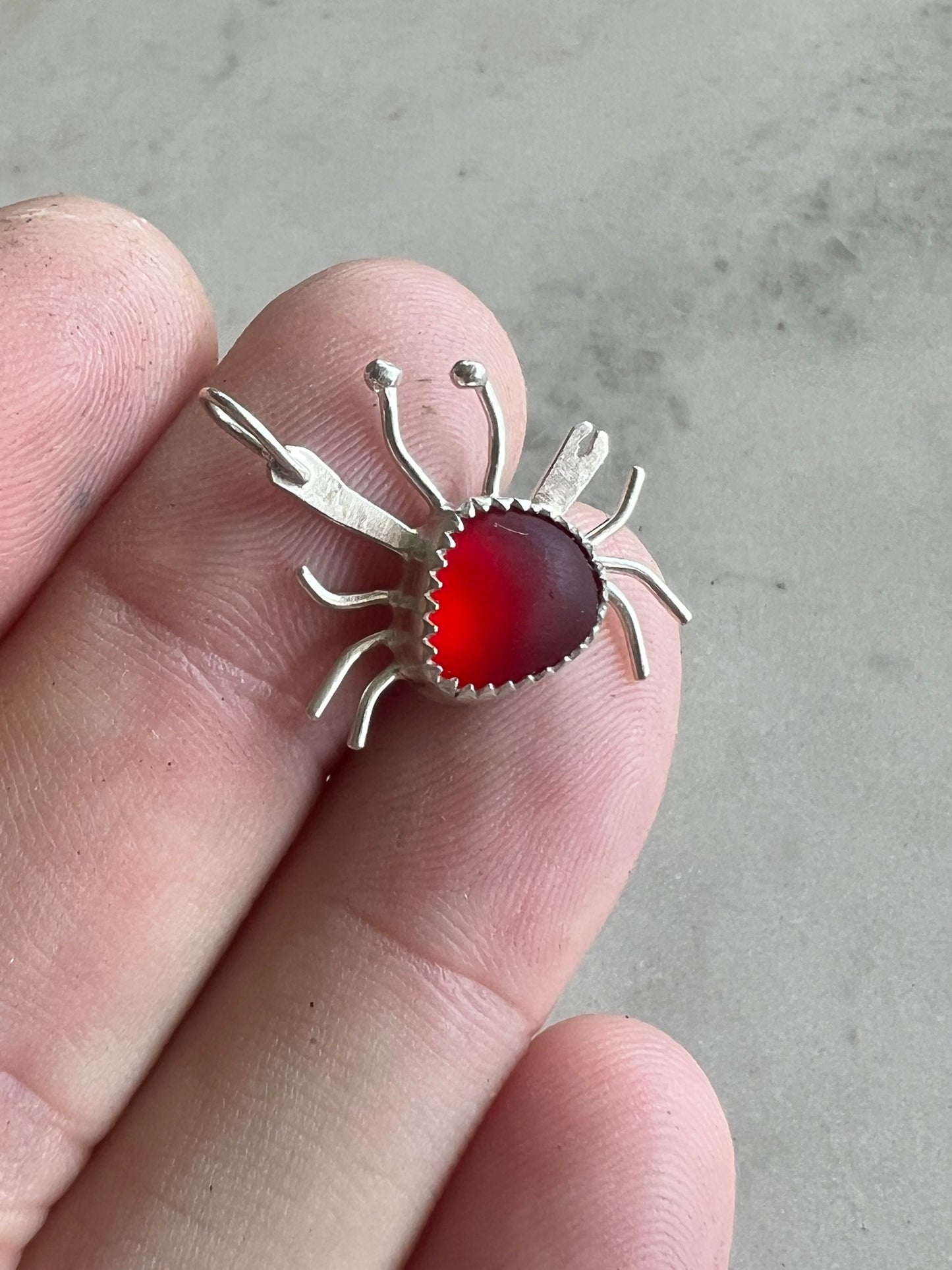 Sea Glass Crab Pendant (d)
