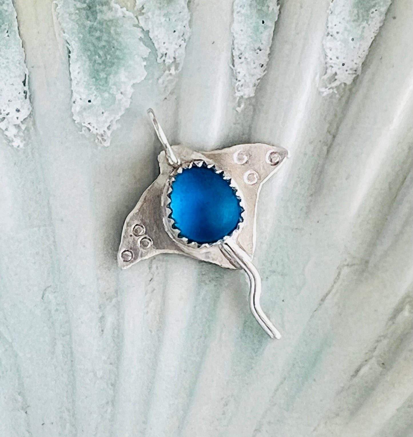 Sea Glass Eagle Ray Pendant (c)