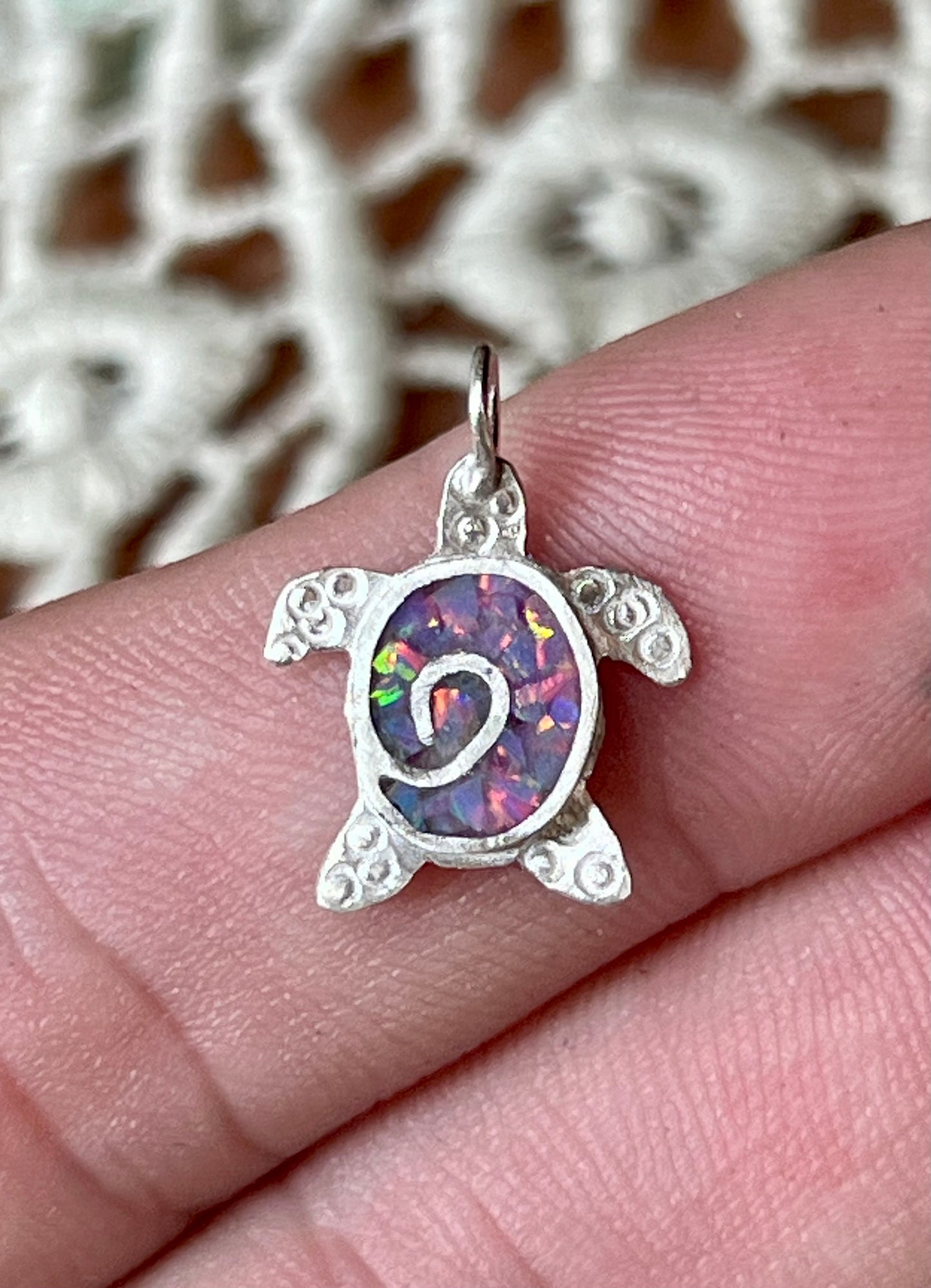Purple Opal Turtle Pendant