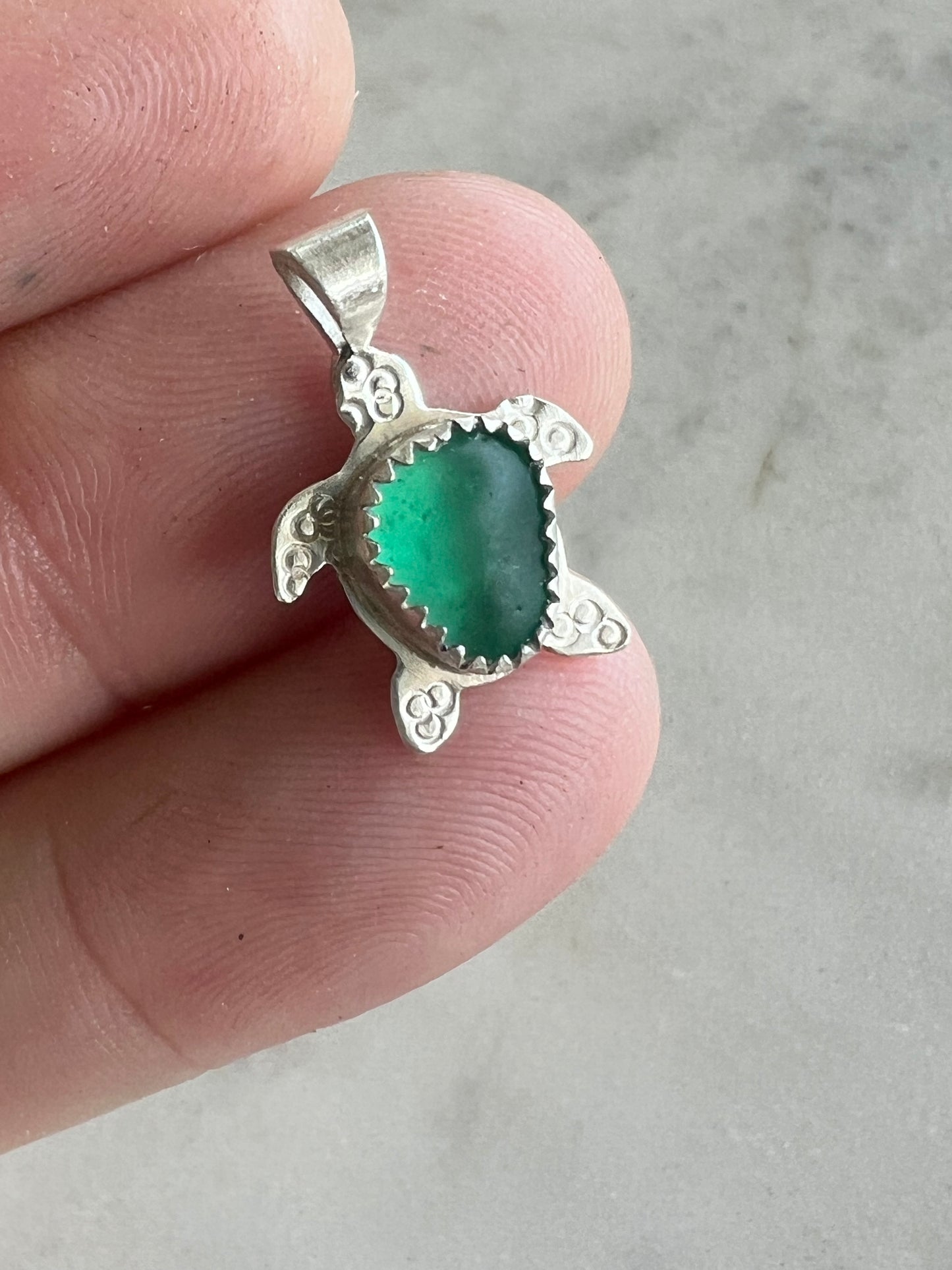 Sea Glass Turtle Pendant (c)
