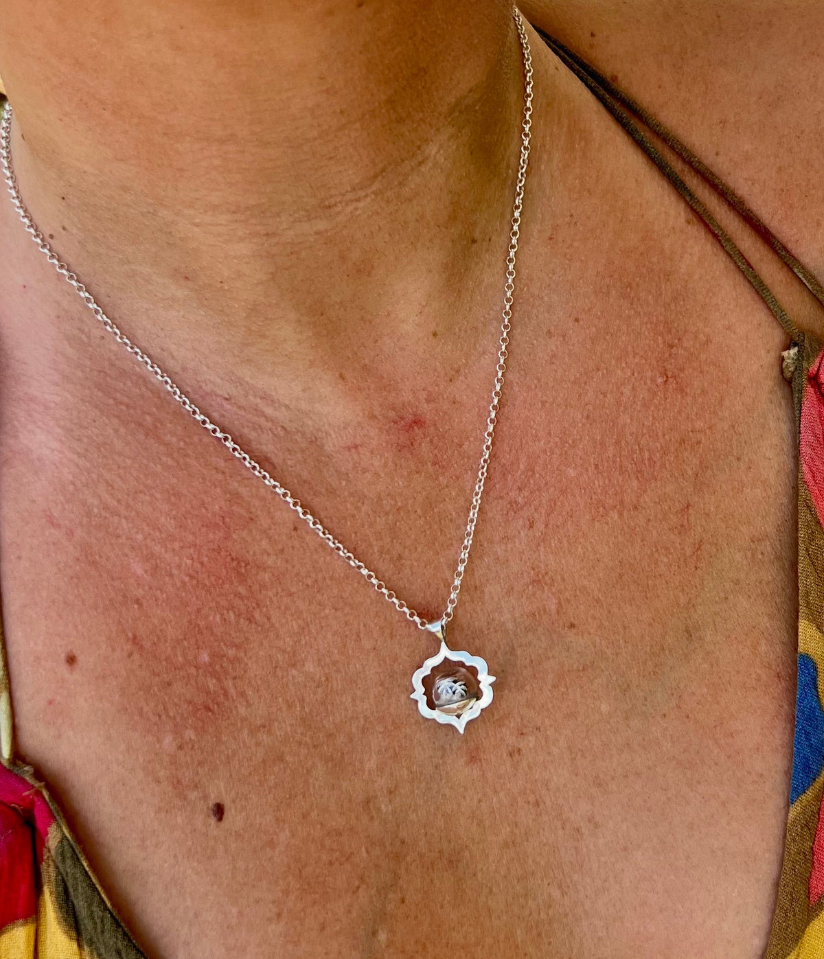 Palm Tree Beach Globe Necklace