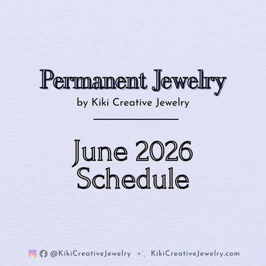 Permanent Jewelry: June 2026 Calendar