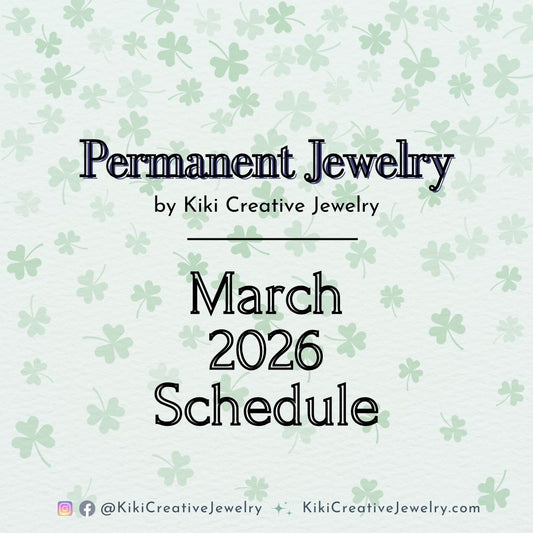 Permanent Jewelry: March 2026 Calendar