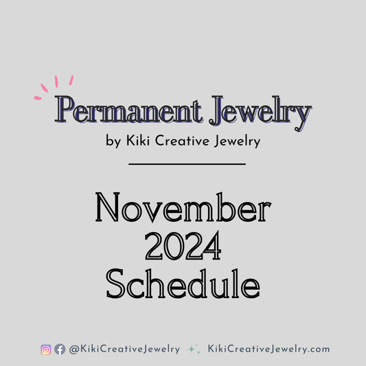 Permanent Jewelry: November 2024 Dates