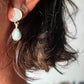 Larimar Pearl Moon Earrings