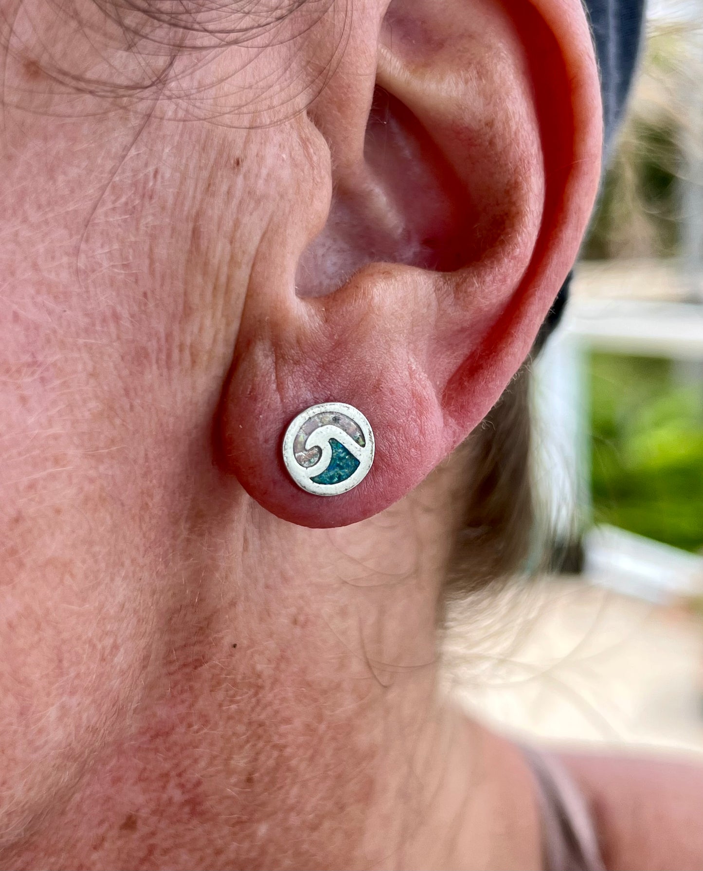 Opal Inlay Wave Studs