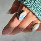 Moonstone Mermaid Tail Ring (size 9.25)