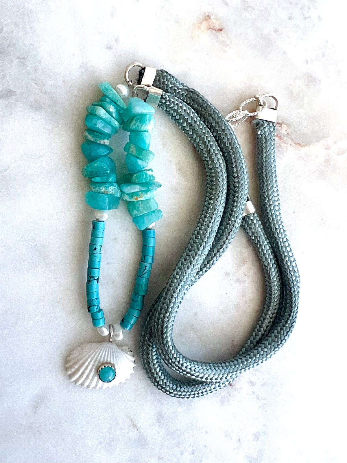 Aventurine Turquose Shell Necklace