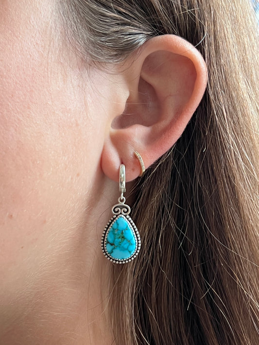 Red Matrix Turquoise Earrings