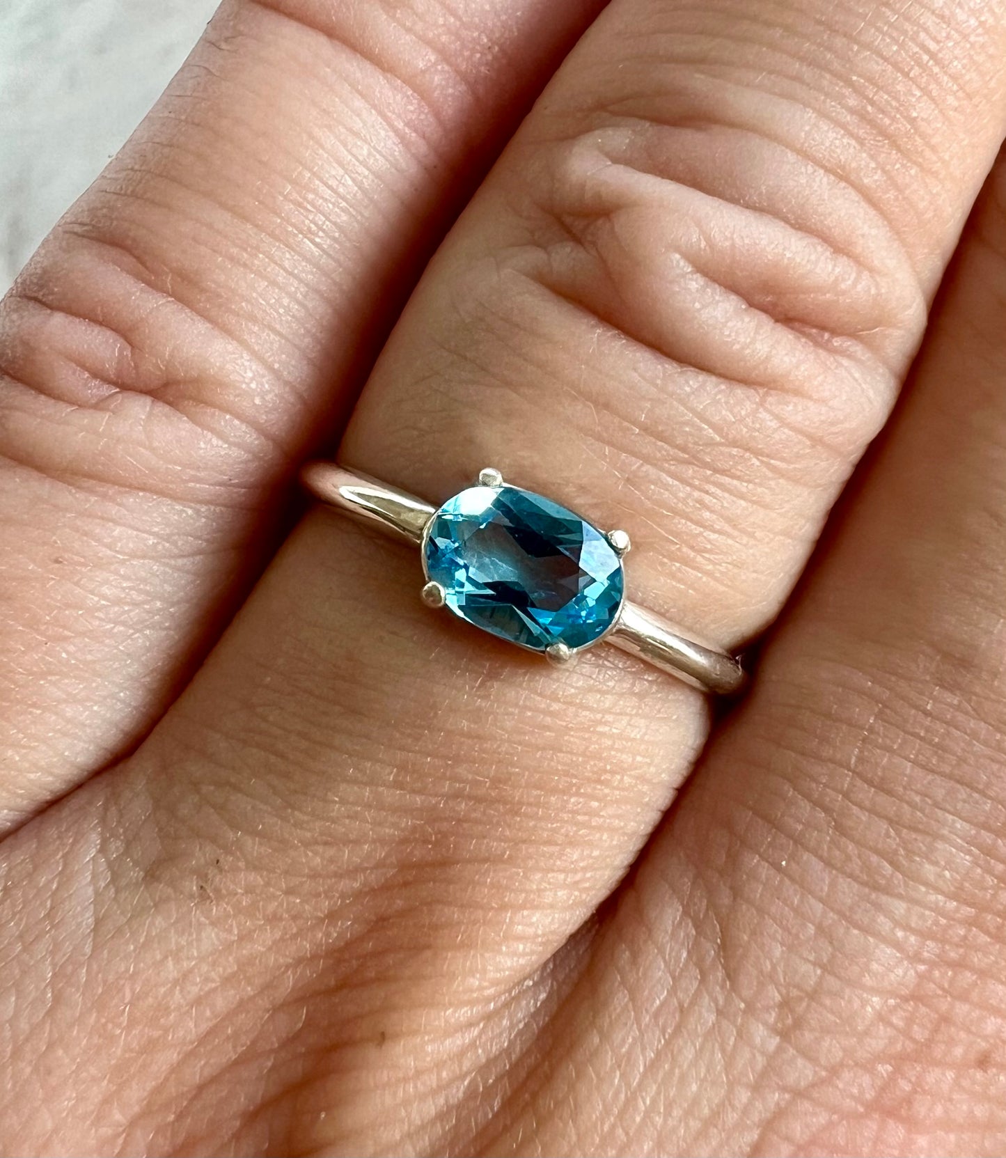 Ocean Blue Topaz Ring (size 7)