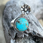 Turquoise Flower Cuff Ring (size 7.5-8.5)