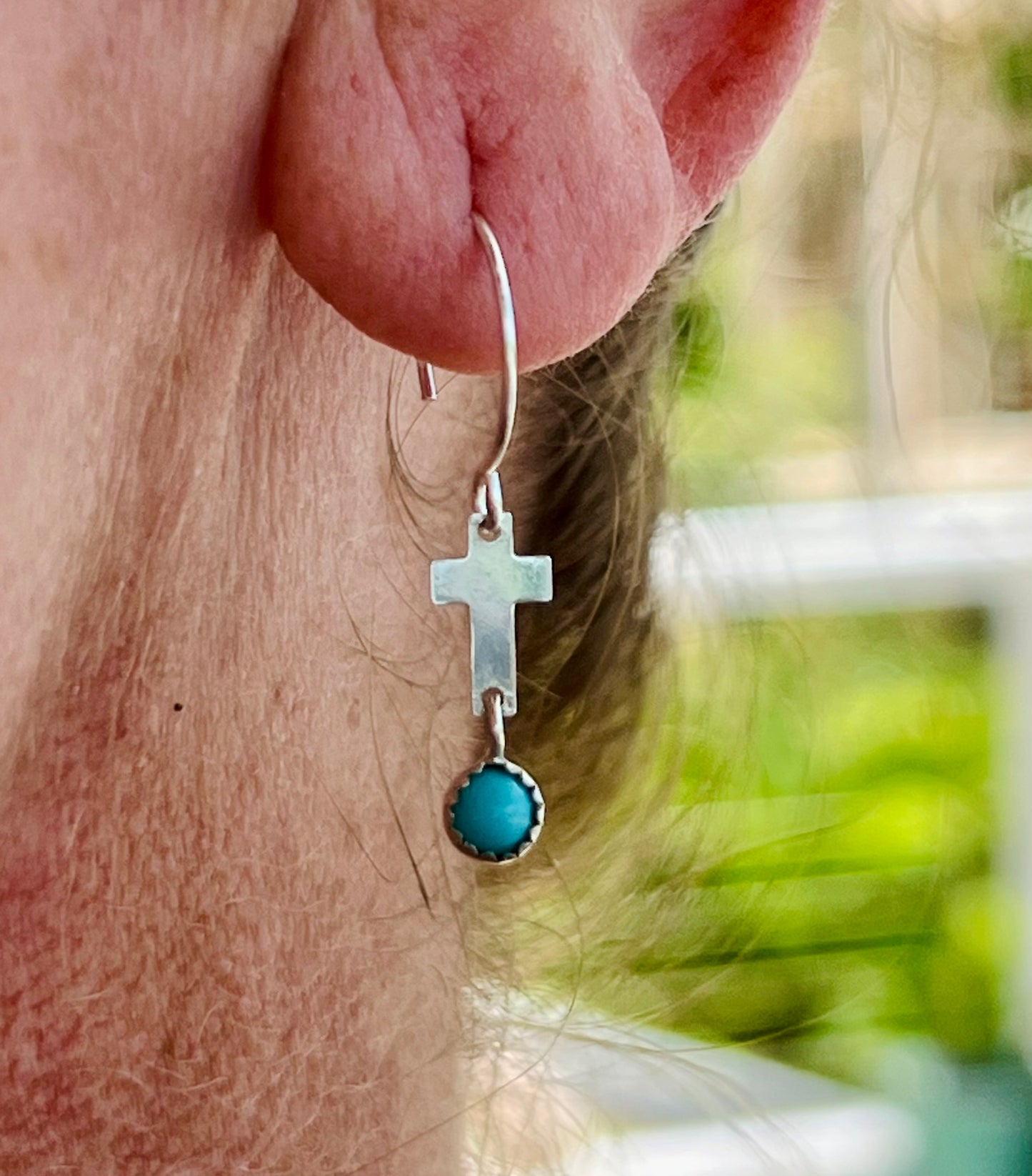 Turquoise Cross Earrings