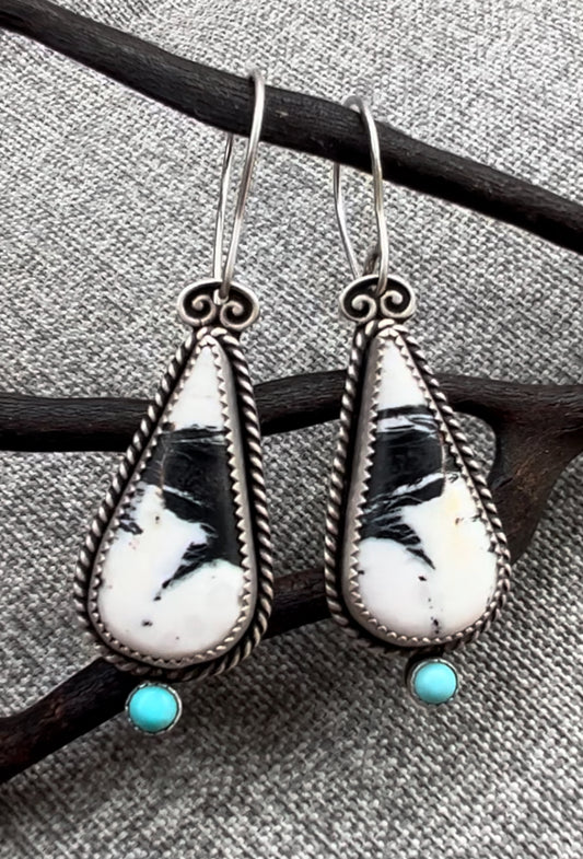White Buffalo Turquoise Earrings