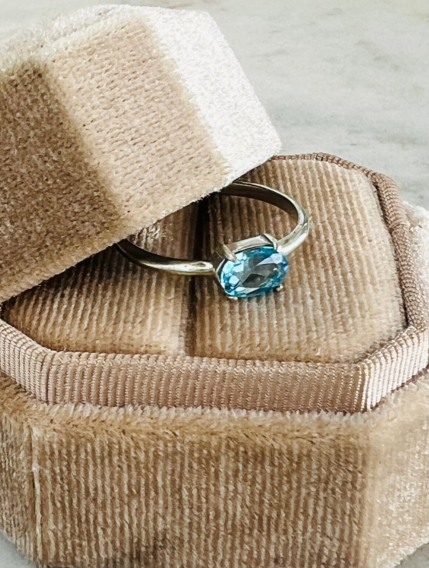 Ocean Blue Topaz Ring (size 7)