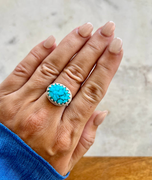 Red Matrix Turquoise Ring (size 9)