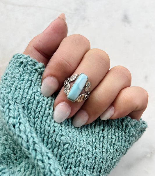 Larimar Mermaid Tail Ring (size 6)