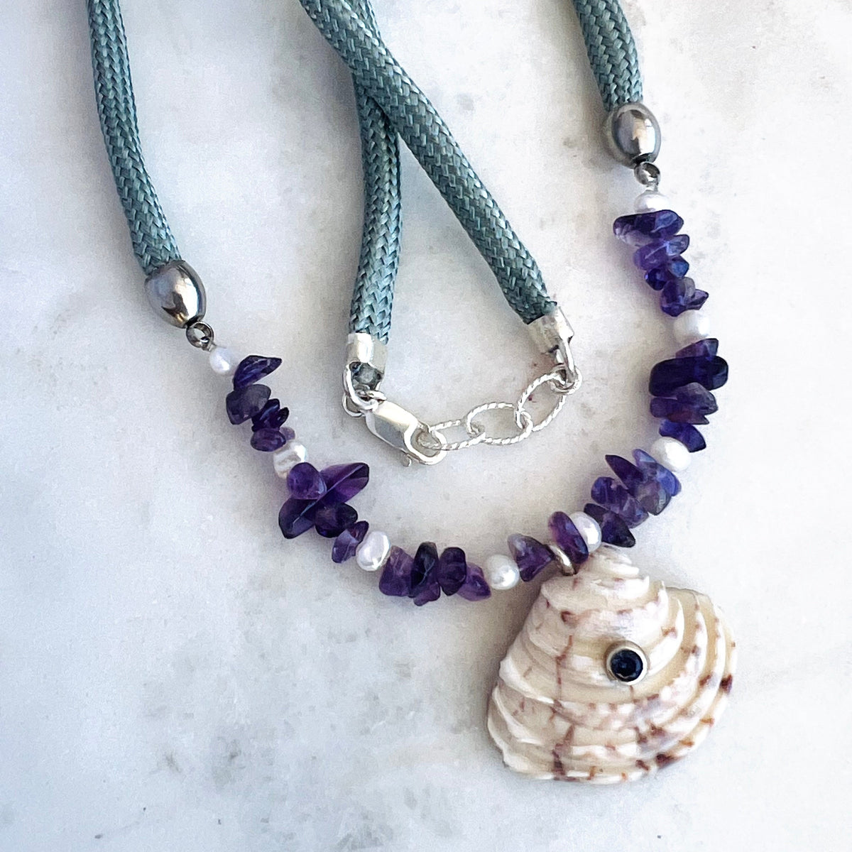 Amethyst Pearl Shell Necklace