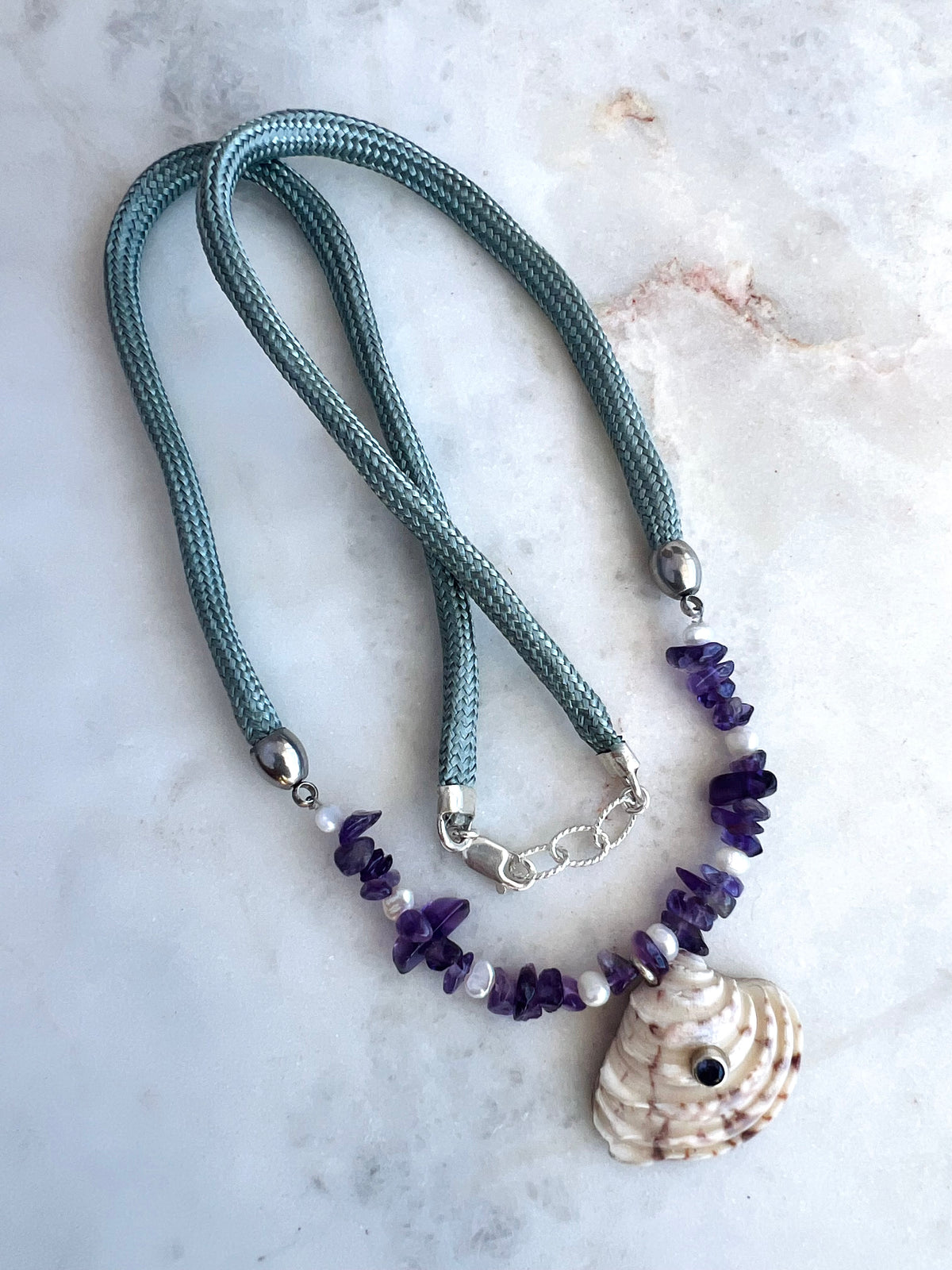 Amethyst Pearl Shell Necklace