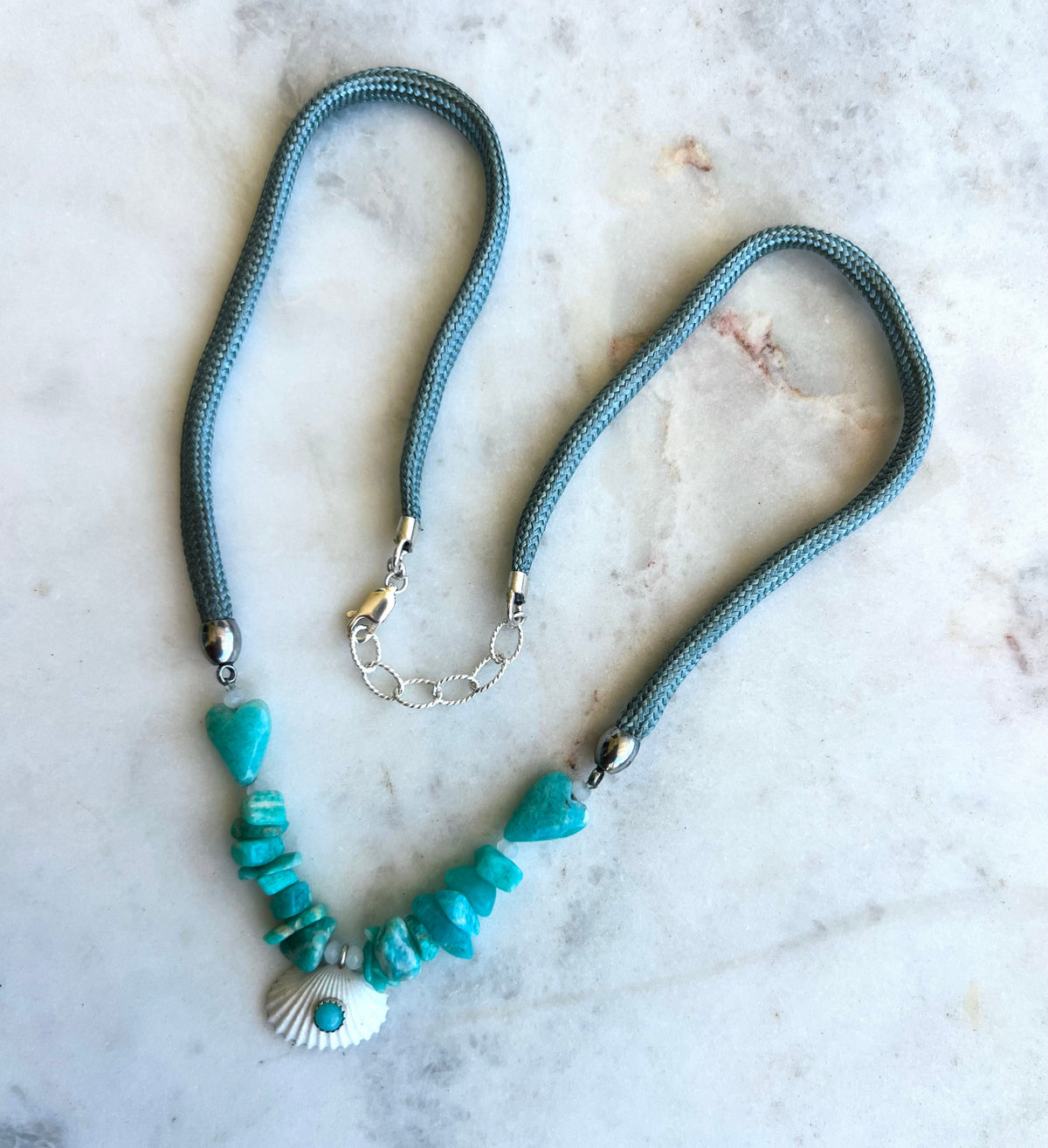 Aventurine Heart Shell Necklace