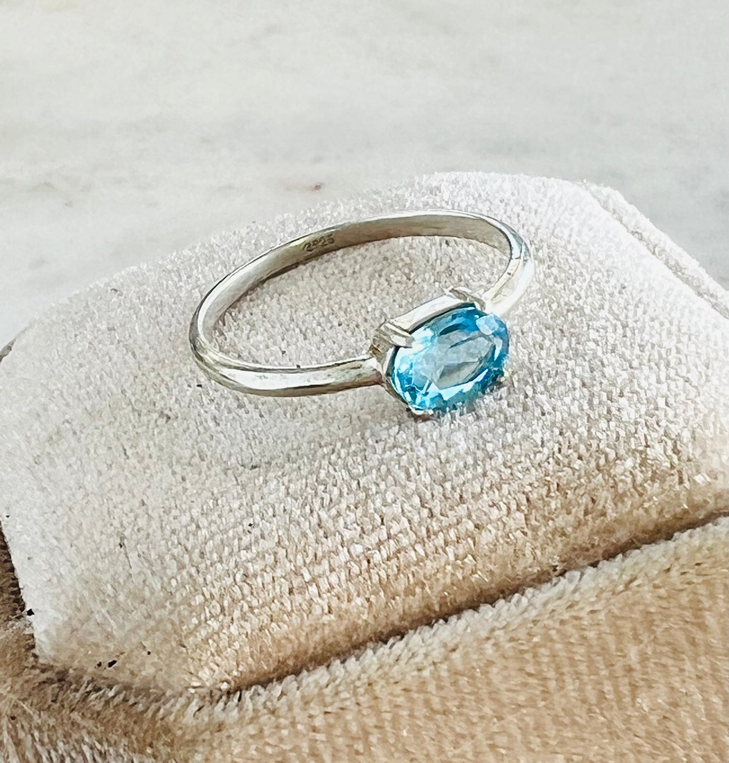 Ocean Blue Topaz Ring (size 7)