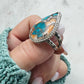 Spiny Oyster Turquoise Drop Ring (size 8.25)