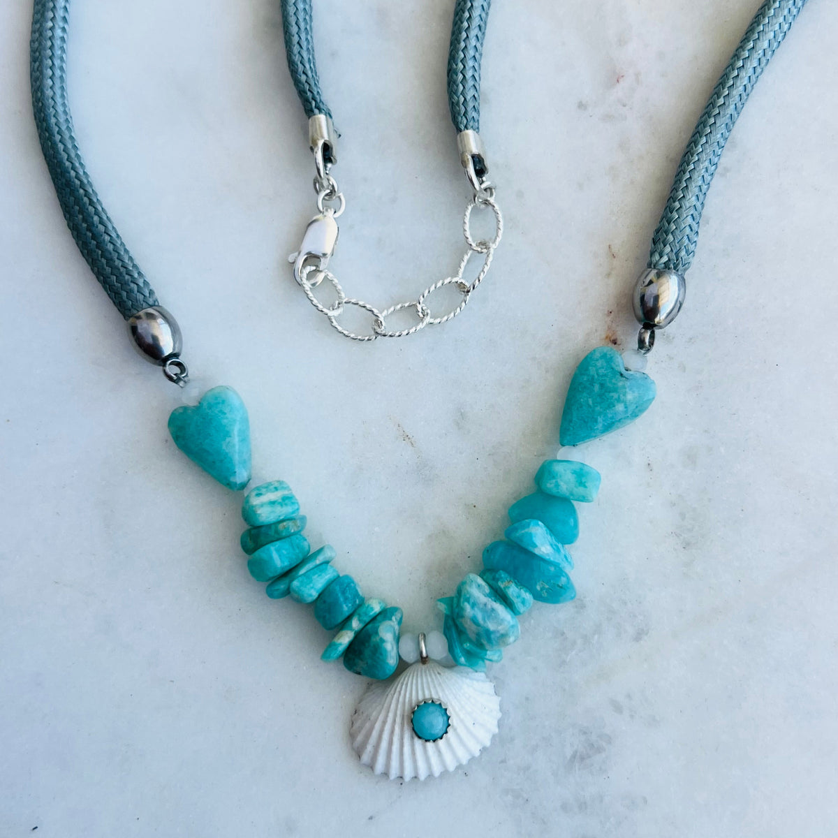 Aventurine Heart Shell Necklace