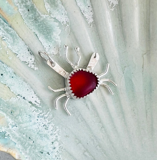 Sea Glass Crab Pendant (a)