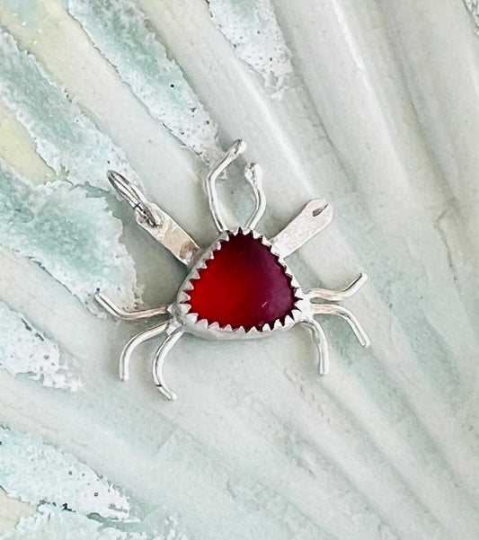 Sea Glass Crab Pendant (b)