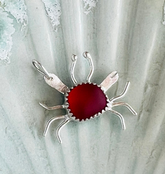 Sea Glass Crab Pendant (c)