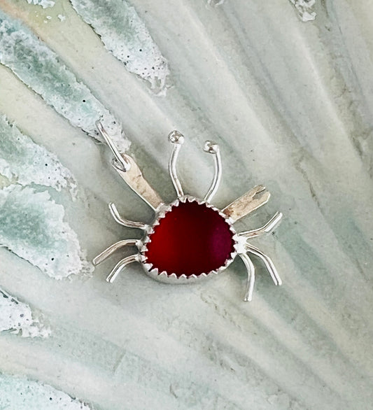 Sea Glass Crab Pendant (d)