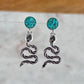 Turquoise Inlay Snake Earrings