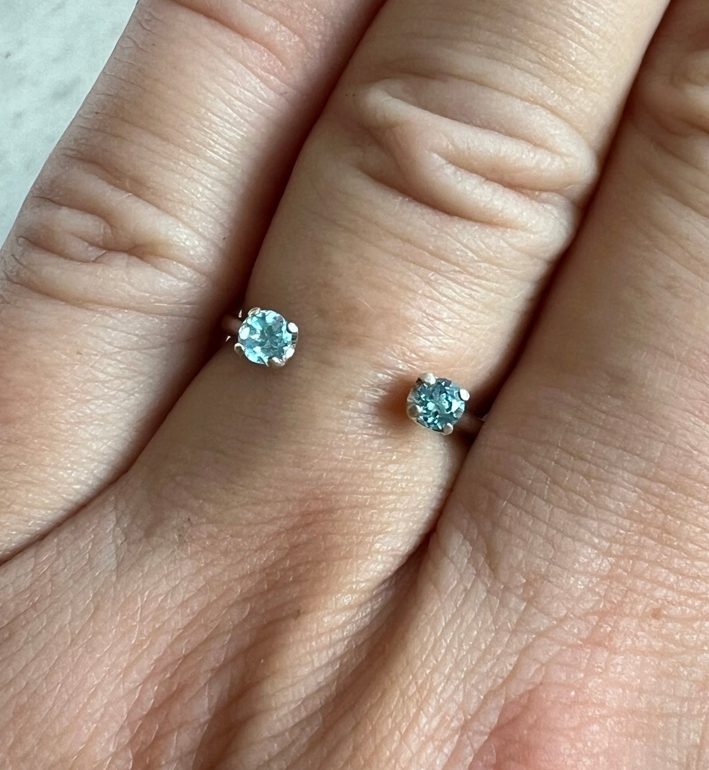 Top Cuff Blue Topaz Ring (size 7)