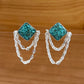 Turquoise Inlay Anchor Earrings (2 pairs available)