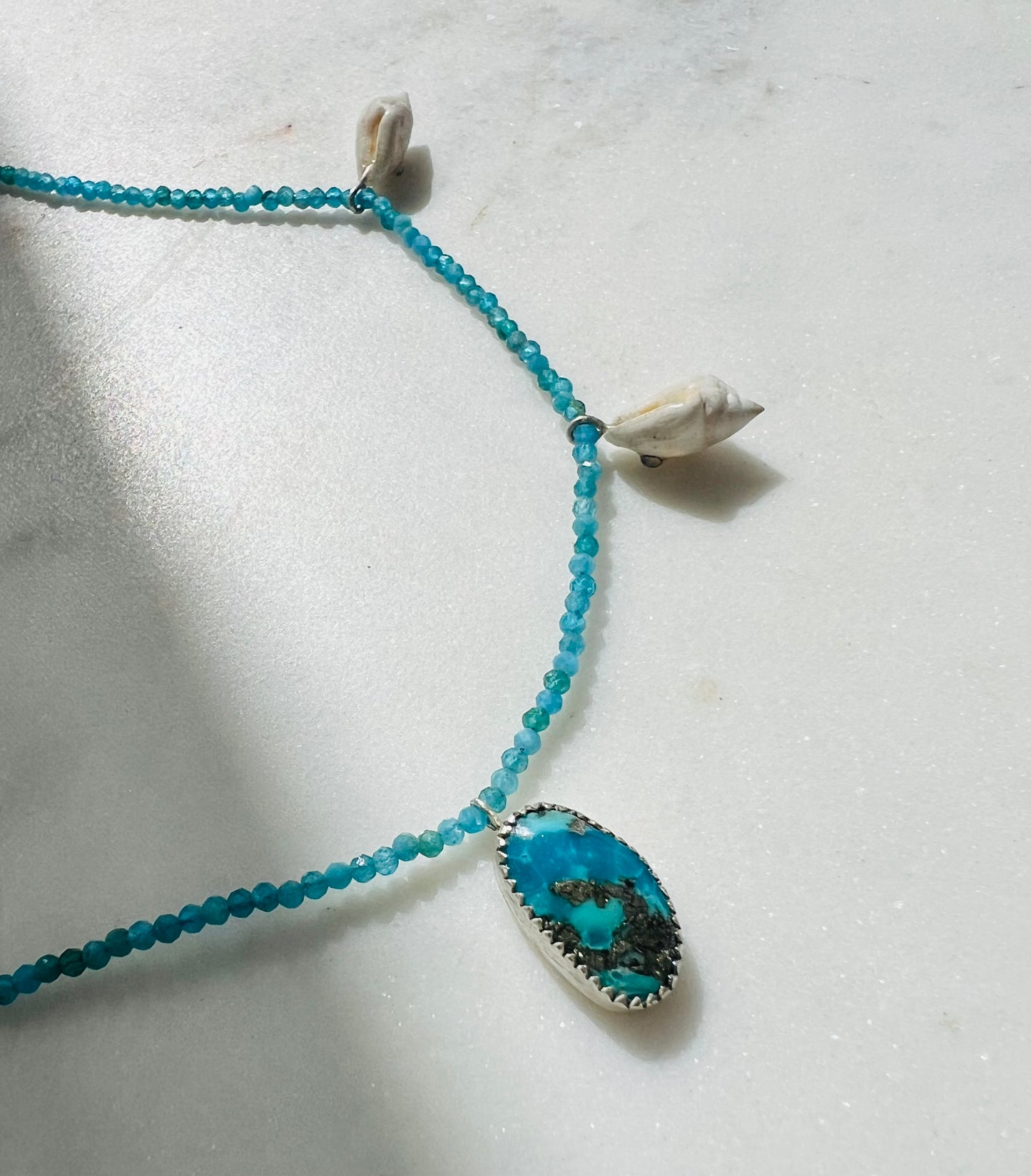 Spiny Turquoise Shell Necklace