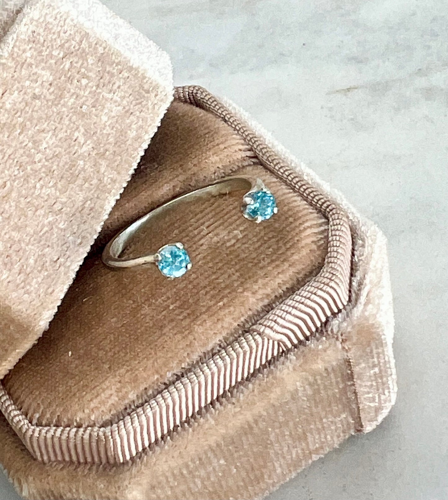 Top Cuff Blue Topaz Ring (size 7)