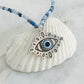 beaded necklace with evil eye