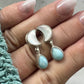 Larimar Pearl Moon Earrings