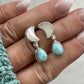 Larimar Pearl Moon Earrings