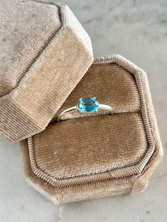Ocean Blue Topaz Ring (size 7)