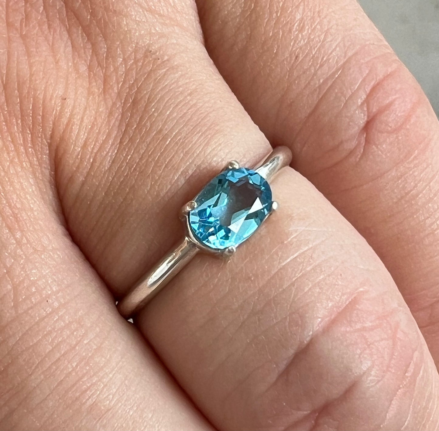 Ocean Blue Topaz Ring (size 8)